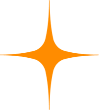 an orange star on a black background